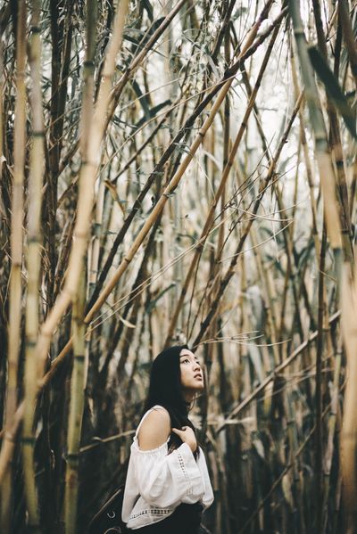 woman in forest